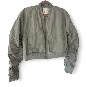 Anthropologie Light Gray Bomber Jacket
